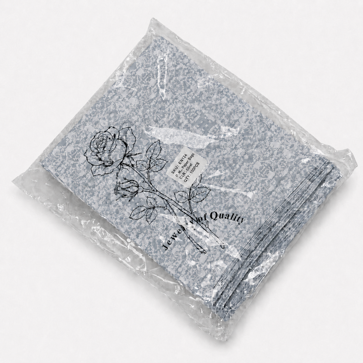 Silver Paper gift bag  Price For 100pcs, 8.5" × 11"