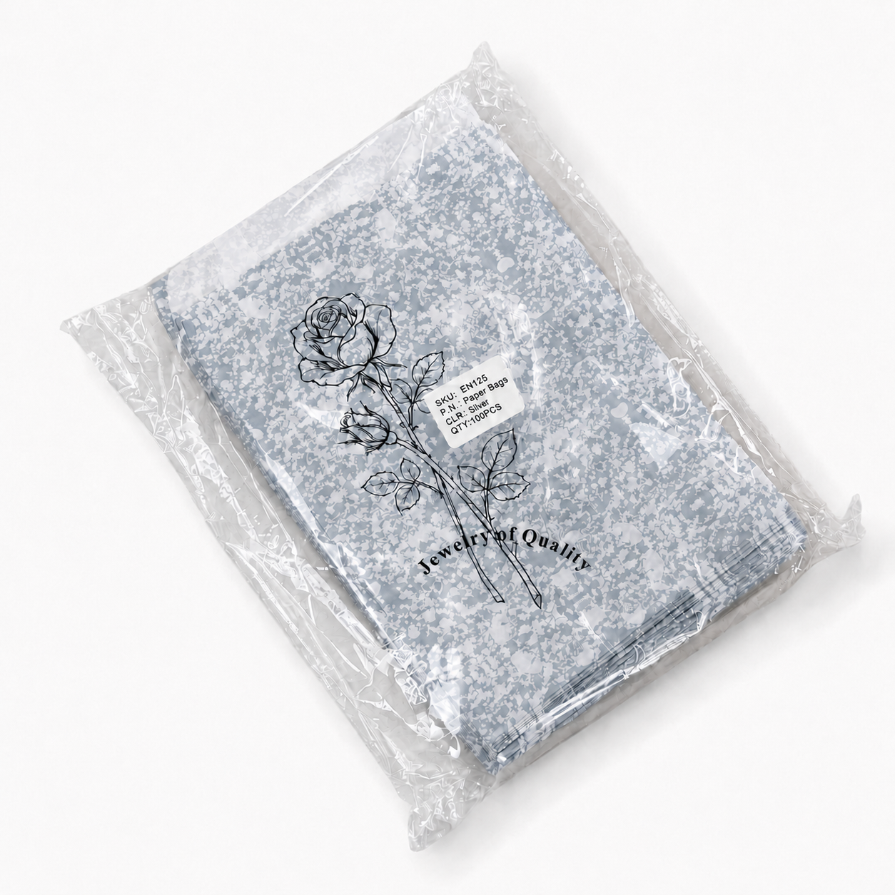 Silver Paper gift bag  Price For 100pcs, 6" × 9"