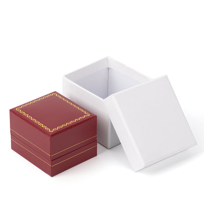 Gold Trim Red Earring Pendant Box, Price For 24PCS