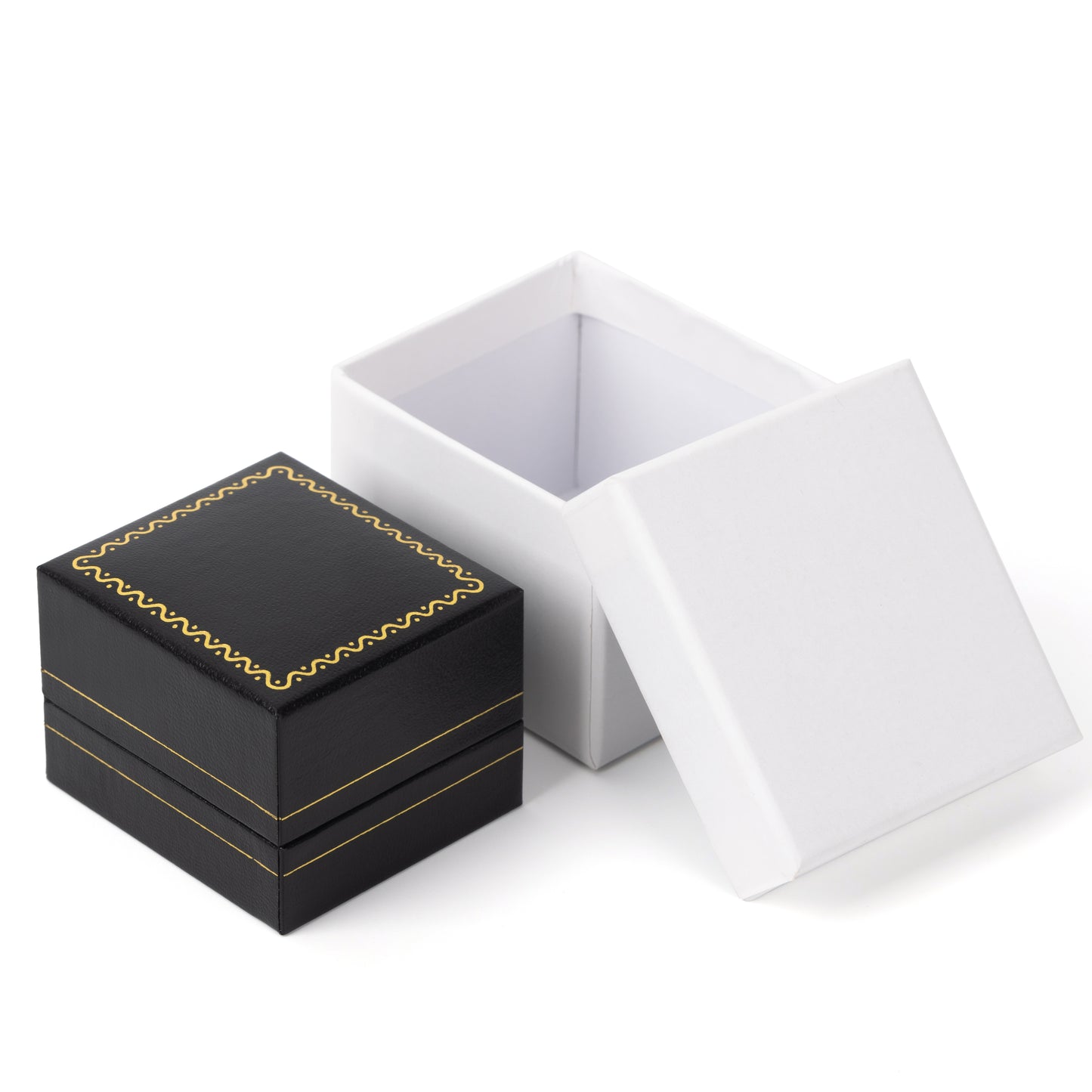 Earring Black Box for Wedding Proposal With Gold Trim, Price For 24PCS