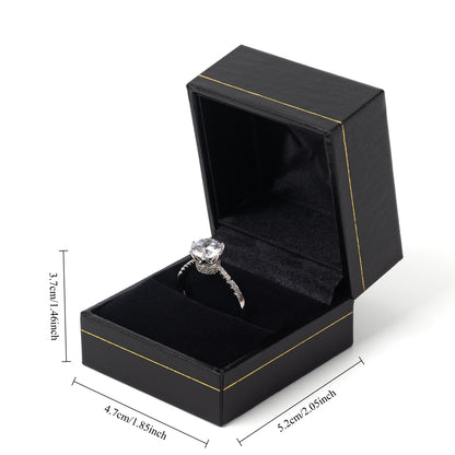 Black Ring Box With Gold Trim For Wedding Proposal Engagement, Price For 24PCS