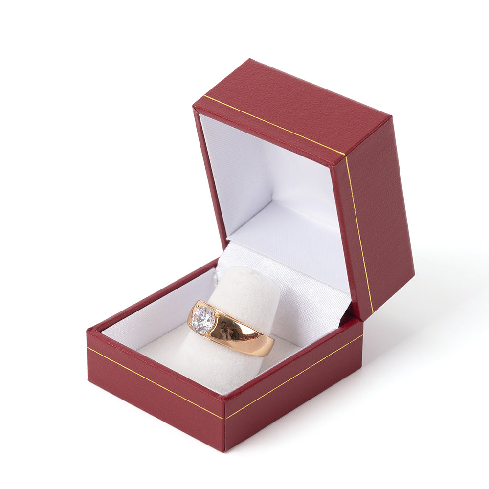 Red Square Gold Trim Ring Box, Price For 24PCS