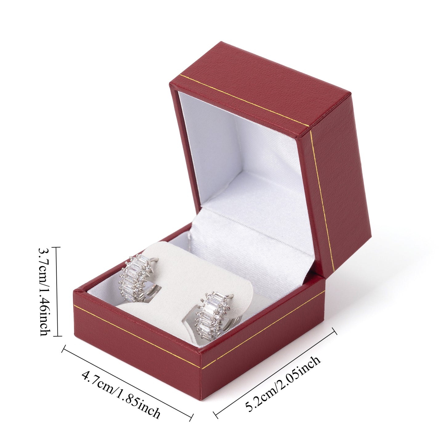 Earring Red Box for Wedding Proposal With Gold Trim, Price For 24PCS