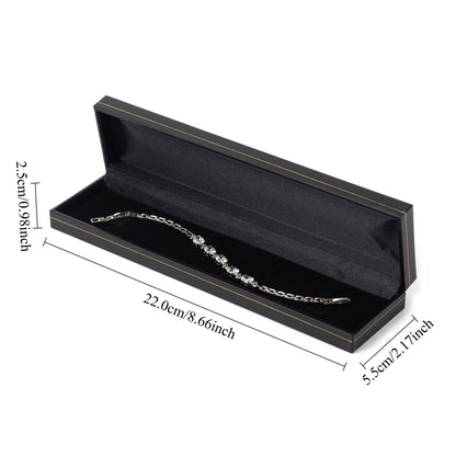 Black Bracelet Box With Gold Trim, Price For 12PCS