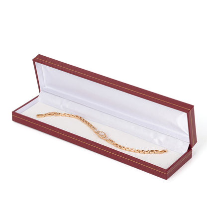 Red Bracelet Box With Gold Trim, Price For 12PCS