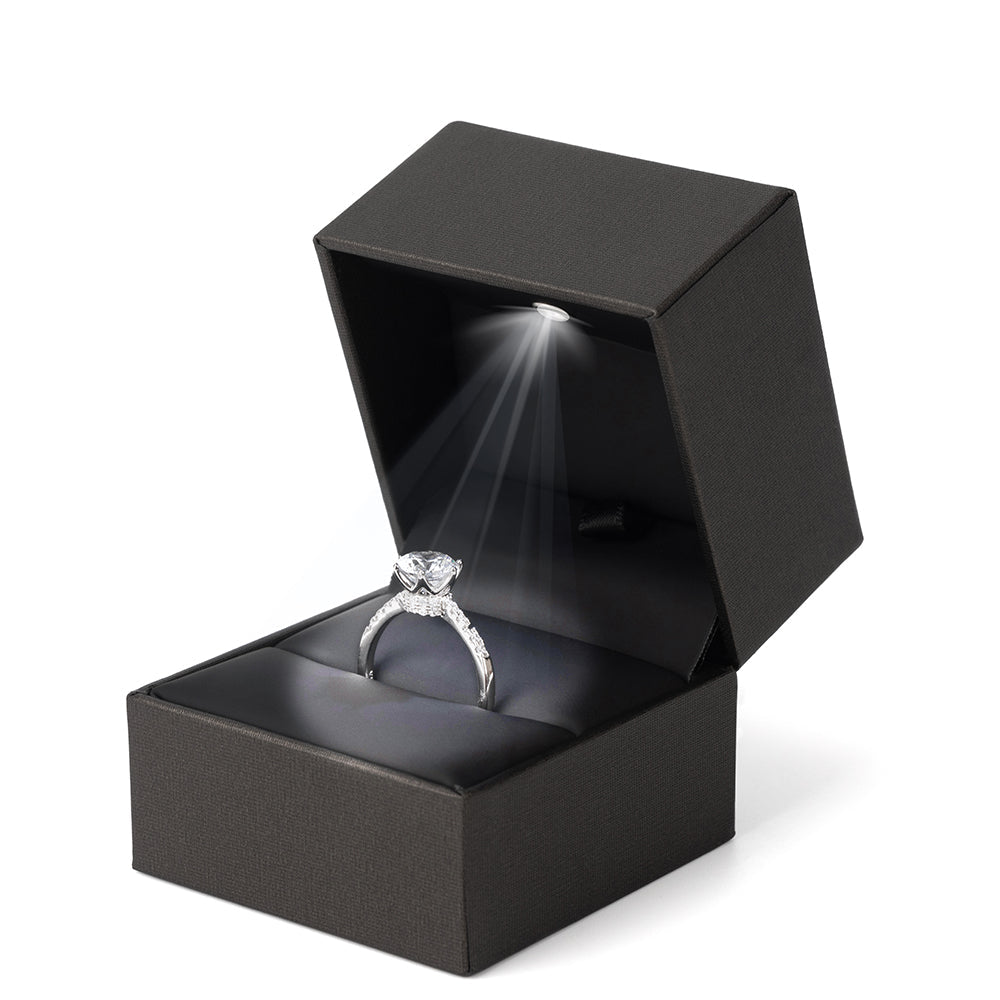 Black Ring Box With LED Light，Price For 10 PCS