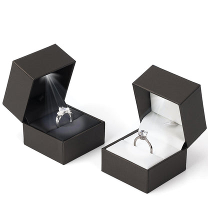 Black Ring Box With LED Light，Price For 10 PCS