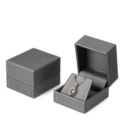 Gray PU Covered Ring Boxes, Price for 24 Pcs