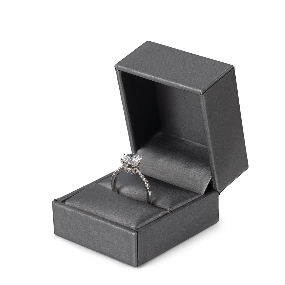 Gray PU Covered Ring Boxes, Price for 24 Pcs