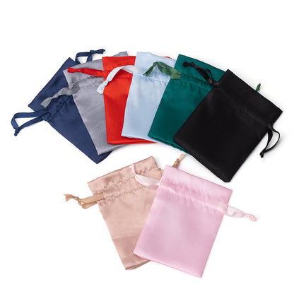 50PCS Multiple Colors Satin Drawstring Pouches Wedding Party Toys Makeup Favor Present Bags