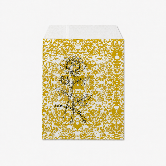 Gold Rose Self-Seal Jewelry Paper Envelopes – 5 × 7 in, 100 Pack