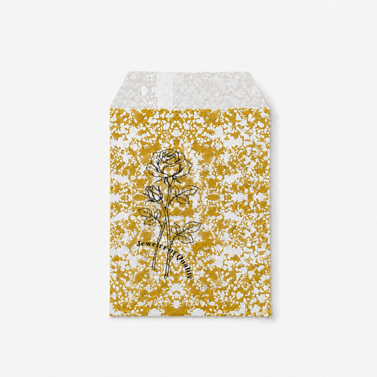 Gold Floral Peel-and-Seal Jewelry Envelopes – 4 × 6 in, 100 Pack