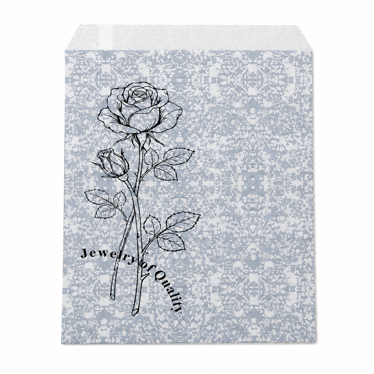 Silver Rose Self-Seal Jewelry Paper Envelopes – 8.5 × 11 in, 100 Pack