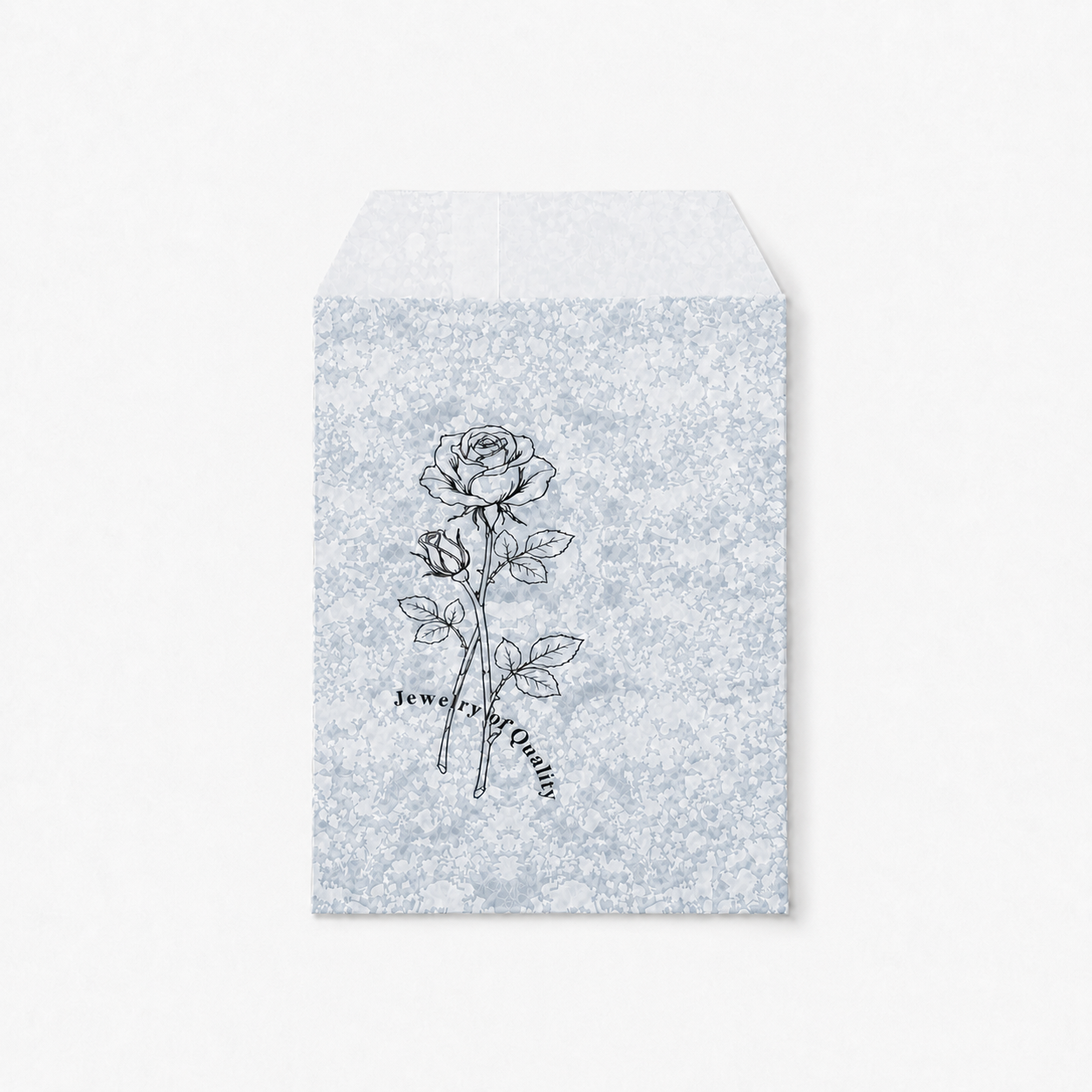 Silver Rose Self-Seal Jewelry Paper Envelopes – 4 × 6 in, 100 Pack