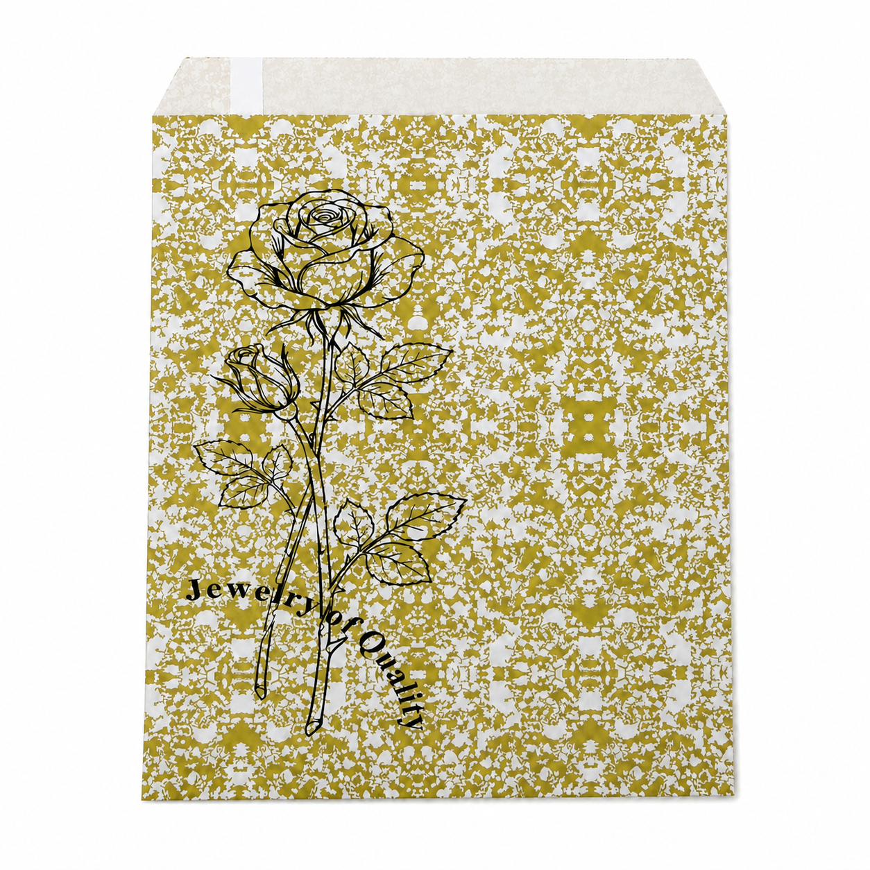 Gold Rose Self-Seal Jewelry Paper Envelopes – 8.5 × 11 in, 100 Pack