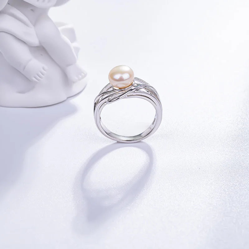 S925 pure silver pearl ring, female niche design, light luxury, high-end feeling, cool style, Instagram trendy fashion