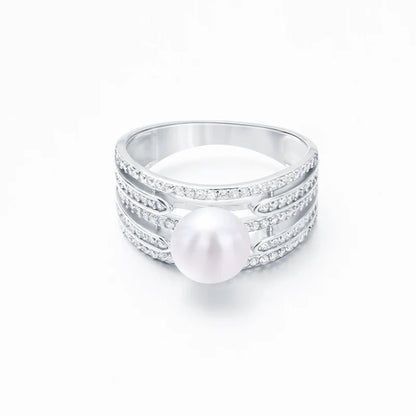 S925 pure silver pearl ring, female niche design, light luxury, high-end feeling, cool style, Instagram trendy fashion