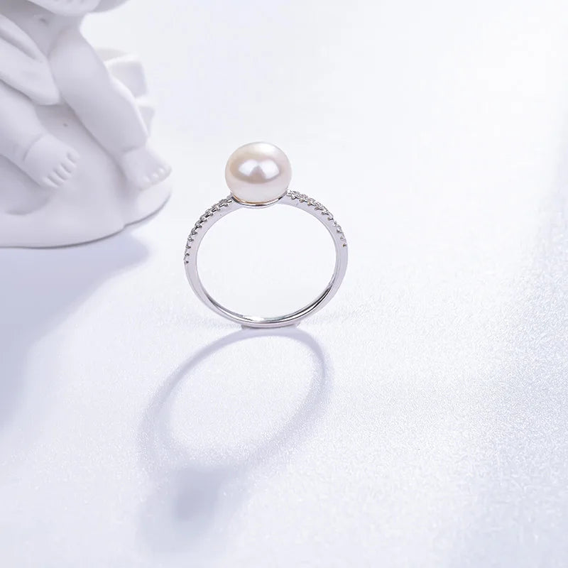 S925 pure silver pearl ring, female niche design, light luxury, high-end feeling, cool style, Instagram trendy fashion