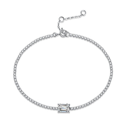 Fashion Elegant Boutique Silver Bracelet Round Cut Moissanite Pendant Bracelet Charm Sexy Bracelet