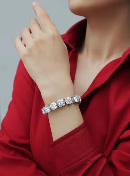 5-Carat Moissanite Tennis Bracelet for Women - GRA Classic Luxury Jewelry, Sparkling Gift for Her