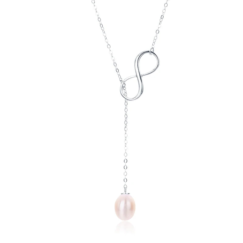 925 sterling silver women teardrop pearl charm drop pendant necklace with pearl pendant