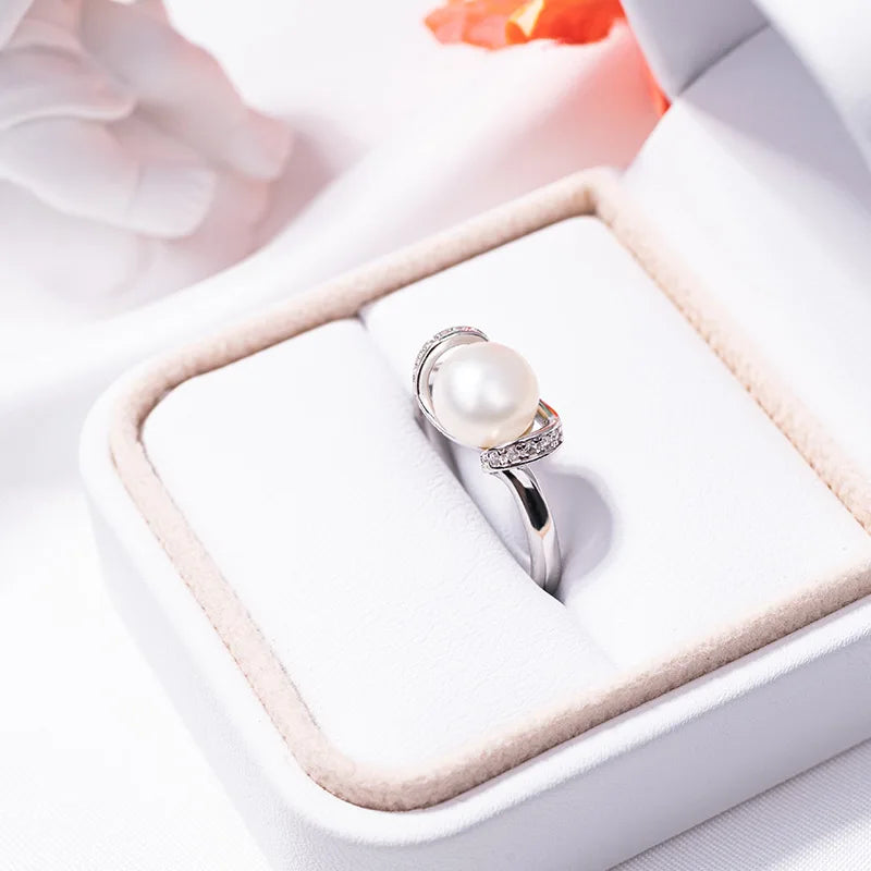 S925 pure silver pearl ring, female niche design, light luxury, high-end feeling, cool style, Instagram trendy fashion