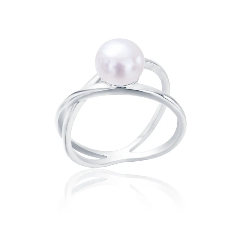 S925 pure silver pearl ring, female niche design, light luxury, high-end feeling, cool style, Instagram trendy fashion