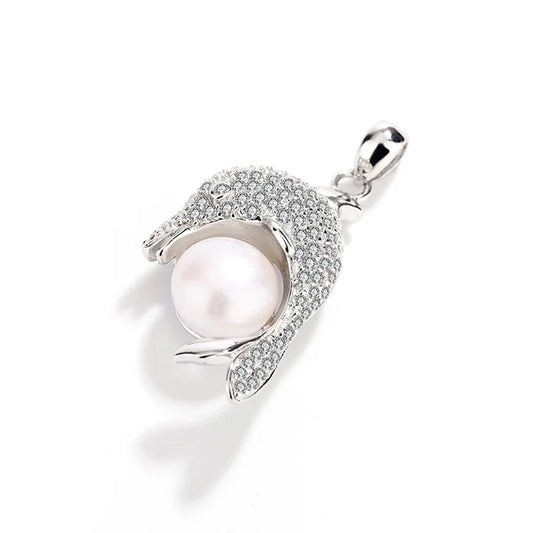 Ladies women fashion fine jewelry custom shape customizable zirconia modern pearl diamond charm pendant for necklace