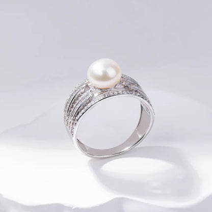 S925 pure silver pearl ring, female niche design, light luxury, high-end feeling, cool style, Instagram trendy fashion