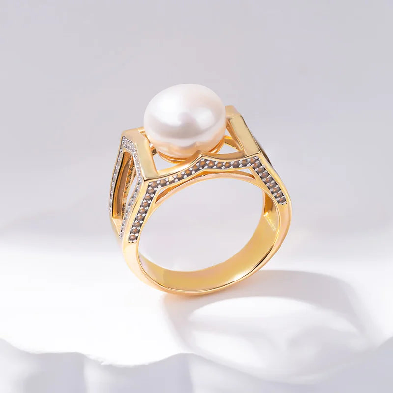 S925 pure silver pearl ring, female niche design, light luxury, high-end feeling, cool style, Instagram trendy fashion