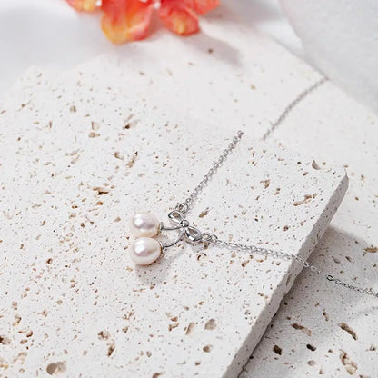 925 sterling silver women teardrop pearl charm drop pendant necklace with pearl pendant