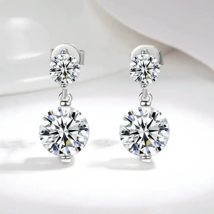 Jewelry Womens 925 Silver Triangle Earring Studs White Gold Plated 2ct cz Diamond Earrings Women