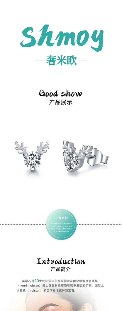 Jeweller Buy Cute Style 0.3 ct Earrings 925 Sterling Silver Round Brilliant Cut D Color Moissanite Diamond Stud