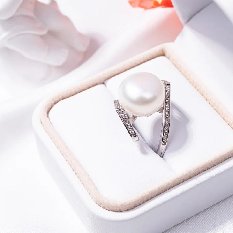 S925 pure silver pearl ring, female niche design, light luxury, high-end feeling, cool style, Instagram trendy fashion