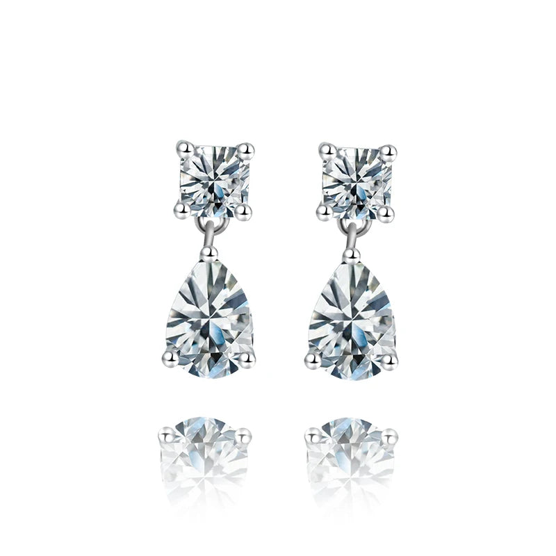 Jeweller Buy Fashionable Women's VVS Moissanite Huggie Hoops S925 925 Sterling Silver Stud Earrings with Dangle and Drops