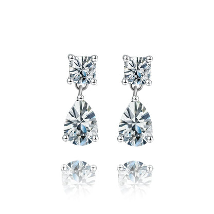 Jeweller Buy Fashionable Women's VVS Moissanite Huggie Hoops S925 925 Sterling Silver Stud Earrings with Dangle and Drops