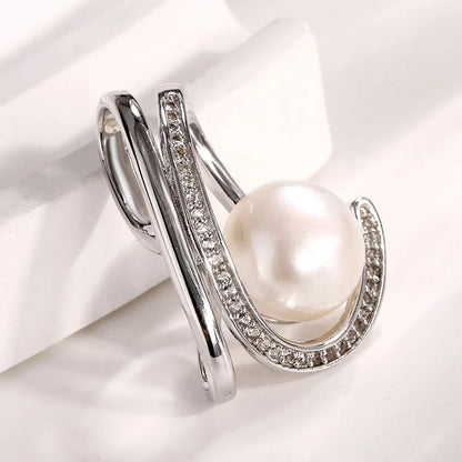 Custom logo modern diamond pendants sterling silver 925 freshwater pearl ladies necklace pendant