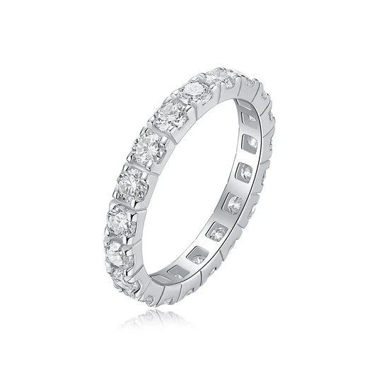 Best Selling Classics Design Moissanite Eternity Ring Silver Jewelry Women Gift  Party Sterling Stone Wedding Technology party