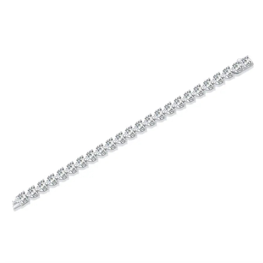 Elegant Moissanite Tennis Bracelet 1 Carat Heart Lab-Created Diamond, 18K Gold Plated 925 Silver, Ideal for Any Occasion