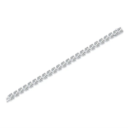 Elegant Moissanite Tennis Bracelet 1 Carat Heart Lab-Created Diamond, 18K Gold Plated 925 Silver, Ideal for Any Occasion