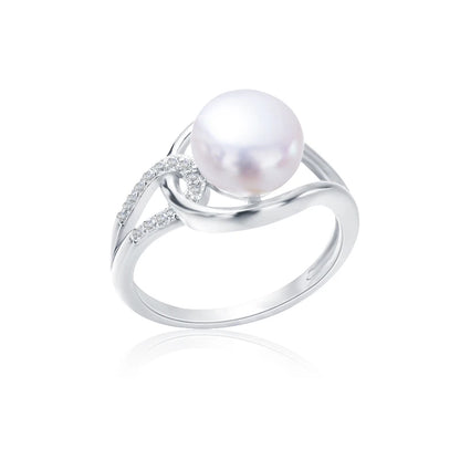 S925 pure silver pearl ring, female niche design, light luxury, high-end feeling, cool style, Instagram trendy fashion