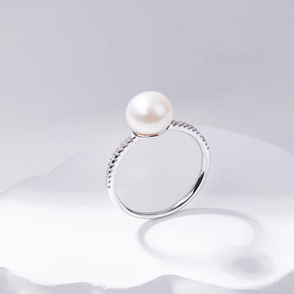 S925 pure silver pearl ring, female niche design, light luxury, high-end feeling, cool style, Instagram trendy fashion