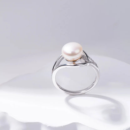 S925 pure silver pearl ring, female niche design, light luxury, high-end feeling, cool style, Instagram trendy fashion