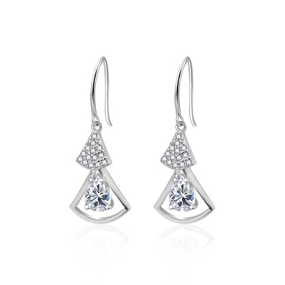 Jeweller Buy High Quality 925 Sterling Silver Huggie Dangle Earrings Trendy Skirt Shape Pear Cut Design for Gift