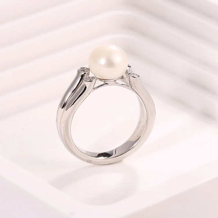 925 sterling silver simple vintage large big freshwater pearl ring design in silver