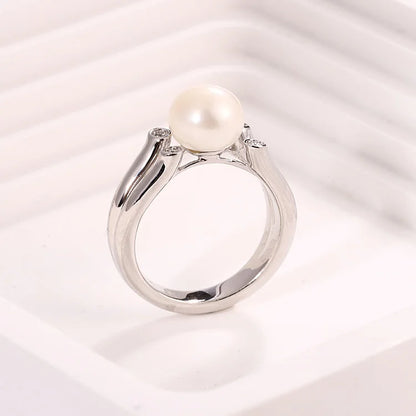 925 sterling silver simple vintage large big freshwater pearl ring design in silver