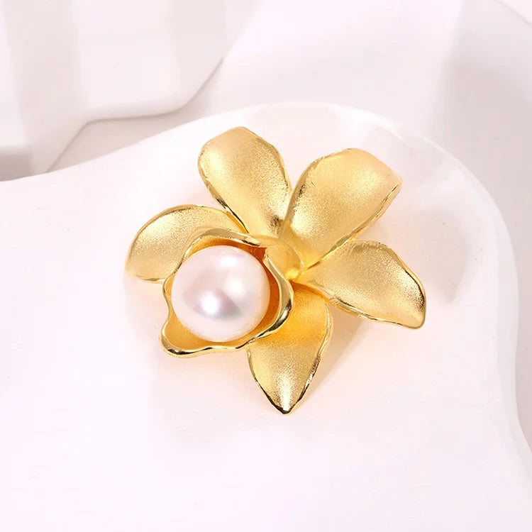Custom freshwater pearl gold plated 925 pure sterling silver pendant for women