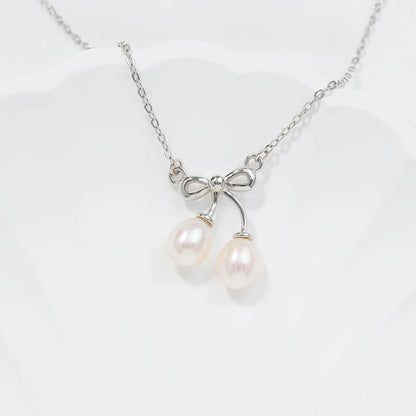 925 sterling silver women teardrop pearl charm drop pendant necklace with pearl pendant