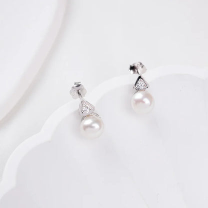 Bulk mixed wholesale accessories fashion zirconia jewelry 925 sterling silver freshwater pearl stud earrings