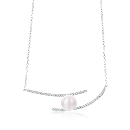 925 sterling silver women teardrop pearl charm drop pendant necklace with pearl pendant